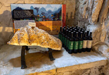 Na víno „s dinosaury“. Novinky z vinařství Amonit pokřtily premiéru atraktivního prohlídkového okruhu v lednickém podzemí fosilie a lahve Amonit